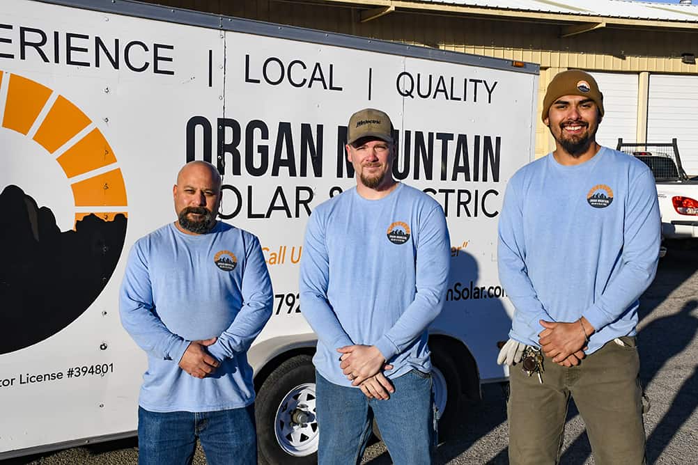 solar service and maintenance technicians in Las Cruces, New Mexico. Organ Mountain Solar & Electric.